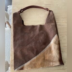 Kulu bag genuine cow hide leather shoulder handbag Tote cow hair western